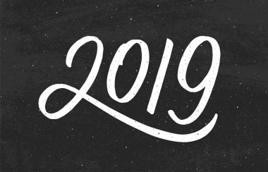 Mutlu yeni yıl 2019 vektör tebrik kartı