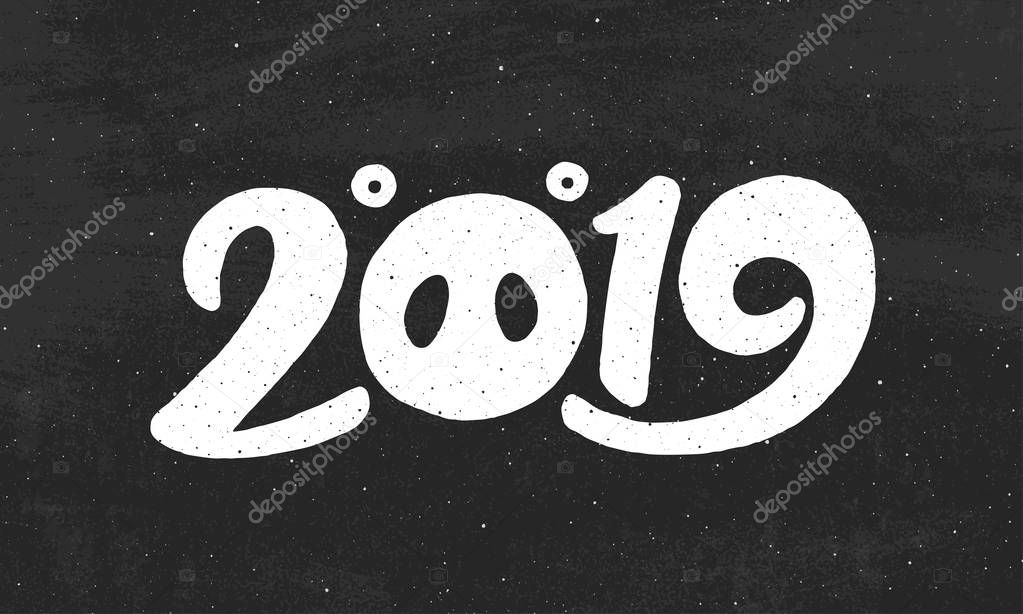 Happy New Year 2019 vector greeting card