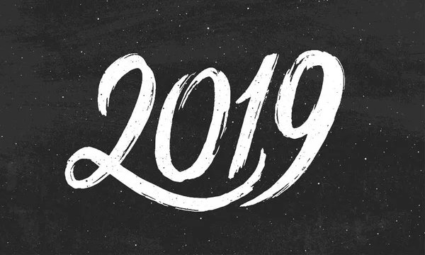 Bonne Année 2019 Conception Carte Vœux Avec Texte Typographique Sur — Image vectorielle