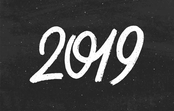 Feliz Año Nuevo 2019 Diseño Tarjeta Felicitación Con Texto Tipográfico — Archivo Imágenes Vectoriales