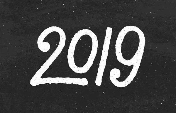 Feliz Año Nuevo 2019 Diseño Tarjeta Felicitación Con Texto Tipográfico — Vector de stock