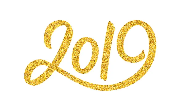 Nový rok 2019 blahopřání s kaligrafie — Stockový vektor