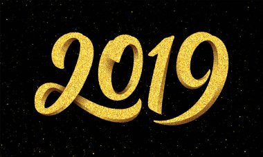 Hat sanatı ile yeni yıl 2019 tebrik kartı