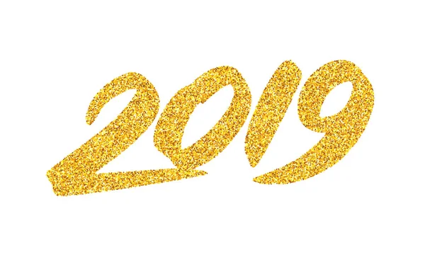 Nový rok 2019 blahopřání s kaligrafie — Stockový vektor