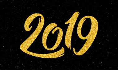 Hat sanatı ile yeni yıl 2019 tebrik kartı