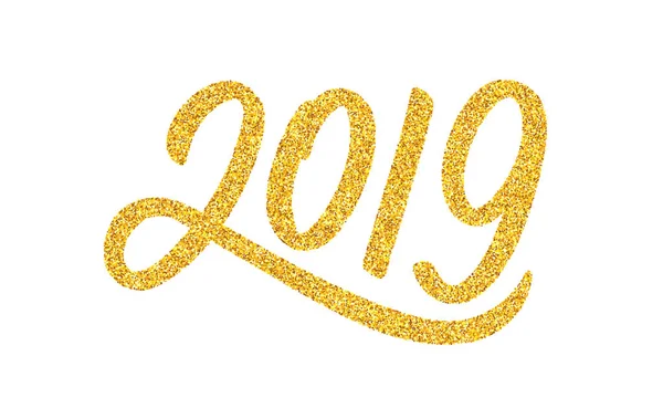Carte de voeux Nouvel An 2019 avec calligraphie — Image vectorielle