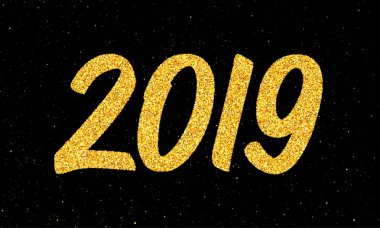 Hat sanatı ile yeni yıl 2019 tebrik kartı