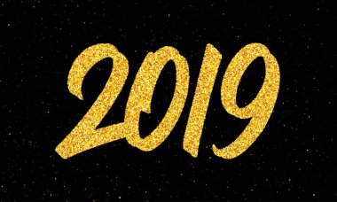 Hat sanatı ile yeni yıl 2019 tebrik kartı