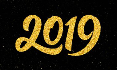 Hat sanatı ile yeni yıl 2019 tebrik kartı