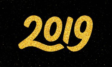 Hat sanatı ile yeni yıl 2019 tebrik kartı