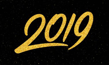 Hat sanatı ile yeni yıl 2019 tebrik kartı