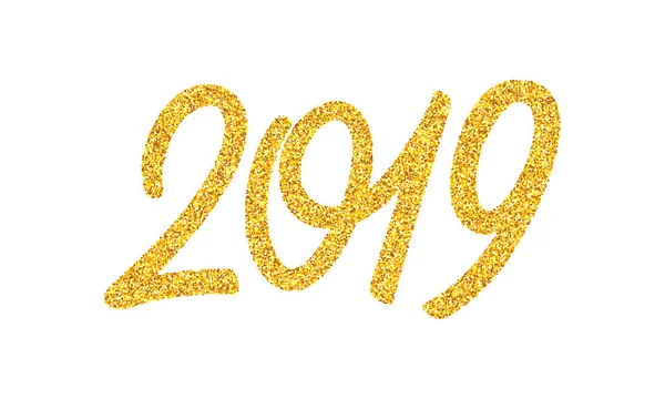 Carte de voeux Nouvel An 2019 avec calligraphie — Image vectorielle