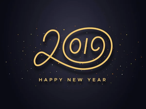 Frohes neues Jahr 2019 wünscht Typografie — Stockvektor