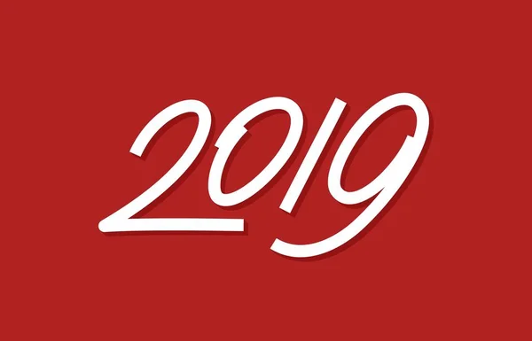Frohes neues Jahr 2019 Zeilenkunst Text — Stockvektor