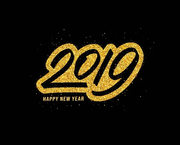 2019 νέο έτος ευχετήρια κάρτα με την καλλιγραφία — Διανυσματικό Αρχείο