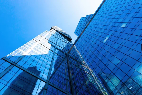 Modern skyscrapers facades in business district Stock Image