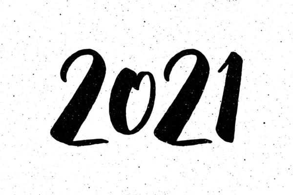 2021 Feliz Ano Novo Boi Design Cartão Saudação Com Caligrafia — Vetor de Stock