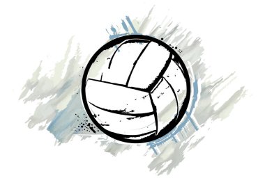 Volleyball ball with a watercolor effect. Vector illustration. clipart