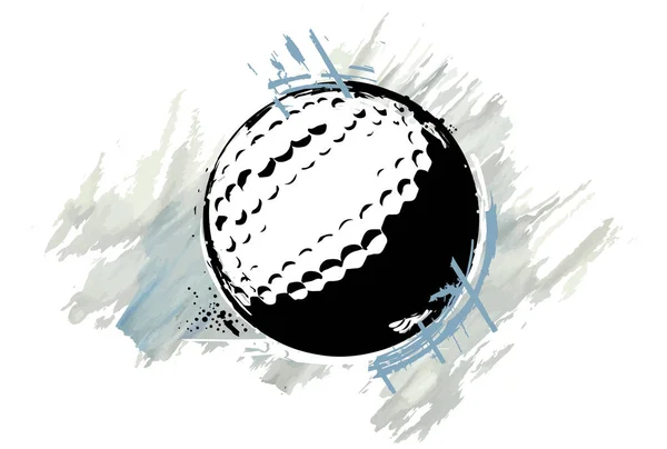 Golfbal Met Een Aquarel Effect Vectorillustratie — Stockvector
