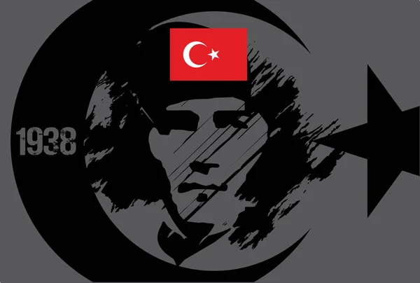 Novembre Mustafa Kemal Ataturk Giorno Della Morte Anniversario Primo Presidente — Vettoriale Stock
