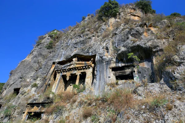 Amyntas Mezarı Antik Telmessos Lycia Bulunan Antik Bir Yunan Kayalık — Stok fotoğraf