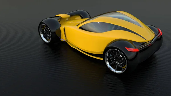 Ilustracja Możliwe Koncepcja Rozwoju Pojazdów Elektrycznych Czarny Żółty Elektryczne Sportowy — Zdjęcie stockowe