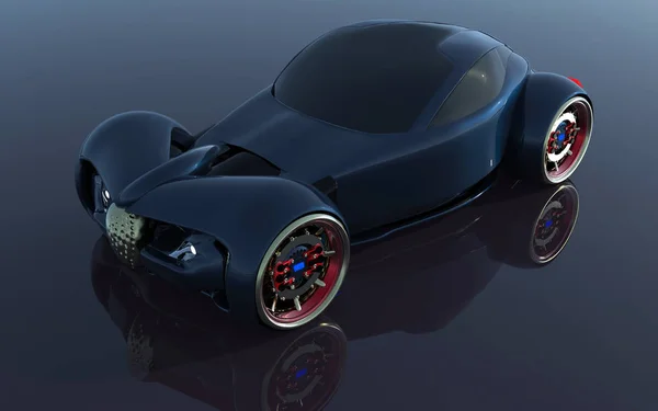 青灰色の背景に分離 電気スポーツカーの イラストレーション これは 商標ではありません 電気自動車のコンセプトは ストック写真