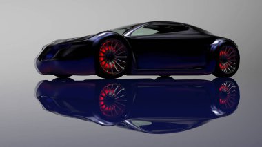 Spor araba beyaz arka plan üzerinde izole mümkün kavramı. 3D çizimler