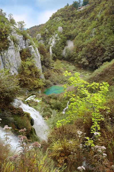 Beautiful Lakes Plitvice Croatia Late Summer Season Clean Pure Water — Stock Photo, Image