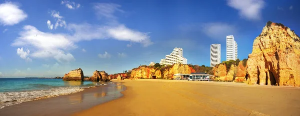 Hermosa Playa Del Algarve Praia Rocha Portugal Portimao Cielo Azul —  Fotos de Stock