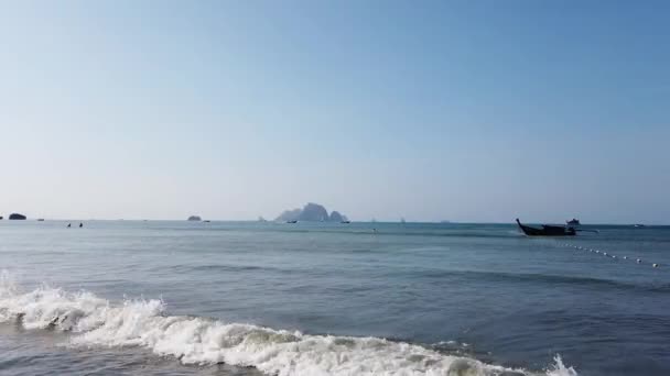 Zeegezicht Uitzicht Eilanden Afar Zee Horizon Krabi Provincie Van Nang — Stockvideo