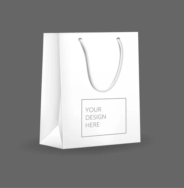 白色矢量纸袋 空购物袋的广告和品牌 Eps 矢量插画 — 图库矢量图片