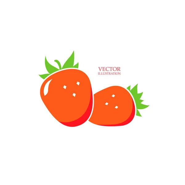 Aardbeien Vector Illustratie Icoon Logo — Stockvector