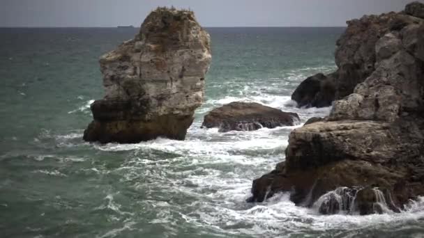 Côte Rocheuse Sur Mer Noire Bulgarie Tyulenovo — Video