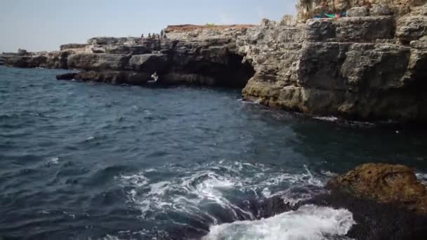 Rocky Coast Black Sea Bulgaria Tyulenovo — Stock Video