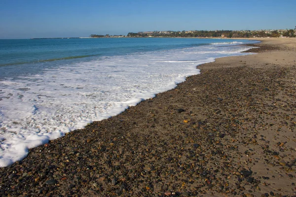 Ele Ondas Oceano Pacífico Rolar Costa Arenosa — Fotografia de Stock