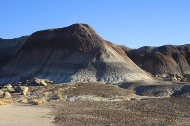 Renkli katmanları, renkli kil dağlar, taşlaşmış orman Milli Parkı, mavi Mesa, Az, ABD