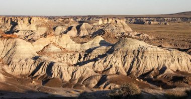 Renkli kil dağlar, taşlaşmış orman Milli Parkı, mavi Mesa, Az, ABD