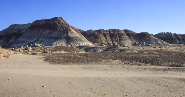 Renkli katmanları, renkli kil dağlar, taşlaşmış orman Milli Parkı, mavi Mesa, Az, ABD