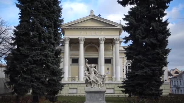 Ucrânia Odessa Janeiro 2019 Monumento Escultura Laokoon Uma Escultura Mármore — Vídeo de Stock