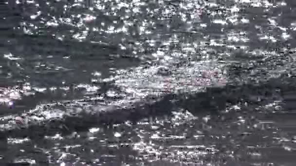 Éblouissement Soleil Dans Eau Les Vagues Roulent Sur Bord Mer — Video