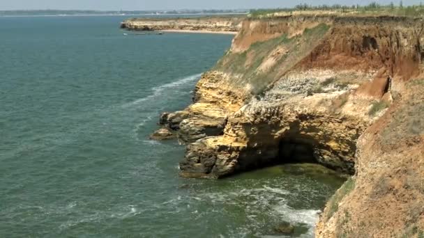 Die Steilküste Der Insel Berezan Borysthenes Pirezin Ist Eine Insel — Stockvideo