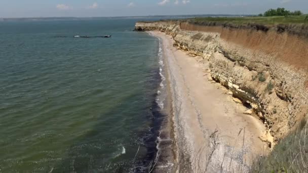 Die Steilküste Der Insel Berezan Borysthenes Pirezin Ist Eine Insel — Stockvideo