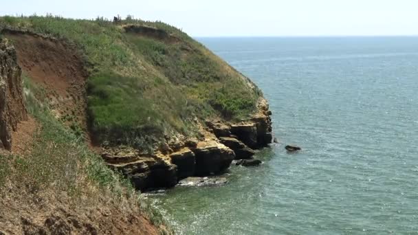 Die Steilküste Der Insel Berezan Borysthenes Pirezin Ist Eine Insel — Stockvideo