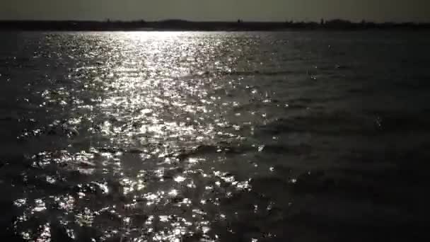 Záře Odraz Slunce Mořské Vodě Černé Moře Ukrajina — Stock video