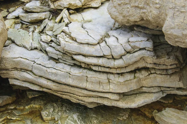 Piedras Capas Orilla Lago Forestal Estado Tennessee —  Fotos de Stock
