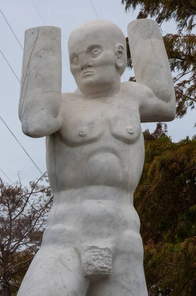 新奥尔良 路易斯安那州 2011年11月26日 新奥尔良一个裸体男人的纪念碑 城市景观 — 图库照片