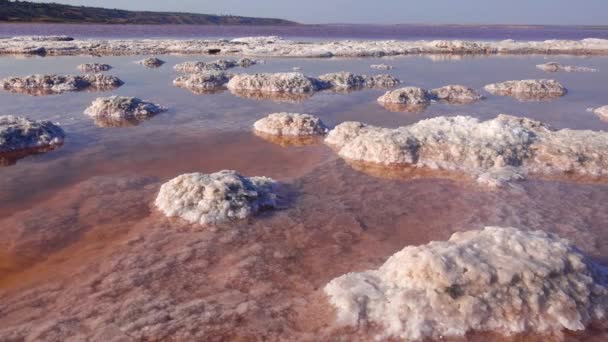 Kuyalnik Estuarium Zwarte Zee Tafelzout Vorm Van Ronde Pannenkoeken Bodem — Stockvideo