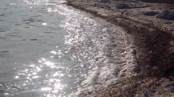 Estuaire Kuyalnik Mer Noire Sel Table Sous Forme Crêpes Rondes — Video