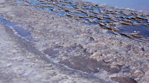 Estuaire Kuyalnik Mer Noire Sel Table Sous Forme Crêpes Rondes — Video